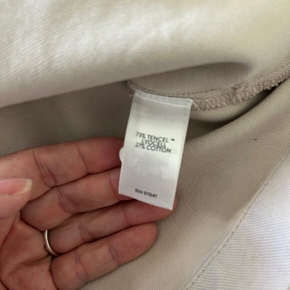 J. Jill Pure Jill Elements Draped-Front Jacket Womens SZL Beige Cotton Button - Picture 6 of 8